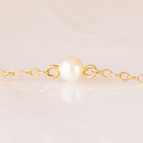Collana vintage in oro giallo 9K con perle bianche, anni ‘40/‘50