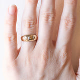 Trilogy gypsy vintage in oro giallo 8K con diamanti di taglio brillante (0.14ctw ca.), anni ‘70