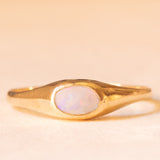 Anello vintage in oro giallo 9K con opale (0.15ct ca.), anno 1987