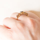Anello vintage in oro giallo 8K e granati (0.60ctw ca.), anni ‘60/‘70