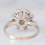 Anello a fuoco d’artificio vintage in oro bianco 18K con diamanti di taglio brillante (0.70ctw ca.), anni ‘70