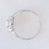 Anello a fiore vintage in platino con diamanti (1.26ctw), anni ‘80