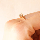 Trilogy vintage in oro giallo 10K con tormaline azzurre (1ctw ca.) e diamanti (0.03ctw ca.)