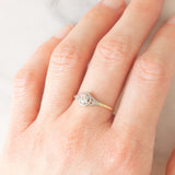 Solitario Art Déco in oro giallo e bianco 14K con diamante, anni ‘20/‘30