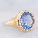 Anello da cocktail vintage in oro giallo 9K con fluorite (9ct ca.), anni ‘70/‘80