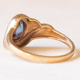 Anello vintage in oro giallo 9K con alessandrite sintetica, anni ‘80/‘90