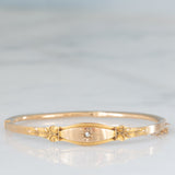 Bracciale rigido antico in oro giallo 9K con diamante di taglio rosetta, primi del ‘900