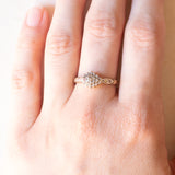 Anello vintage in oro giallo e bianco 9K con diamanti (0.15ct ca.), anni ‘70