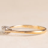 Trilogy vintage in oro giallo 9K con diamanti di taglio brillante (0.12ctw ca.), anno 1981