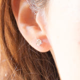 Orecchini punto luce in oro bianco 18K con diamanti di taglio vecchia Europa (0.81ctw ca.)