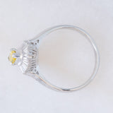 Anello ballerina in platino con diamante giallo (0.35ct) e diamanti bianchi (0.35ctw), anni ‘2000