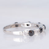 Mezzo eternity in platino con diamanti bianchi e neri (1ctw), anni ‘2000