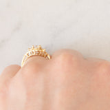 Anello a fiore vintage in oro giallo 18K con diamanti (0.92ctw), anni ‘80