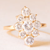 Anello vintage in oro giallo 18K con diamanti di taglio brillante (2.20ctw ca.), anni ‘70
