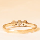 Trilogy vintage in oro giallo 9K con diamanti di taglio brillante (0.18ctw ca.)