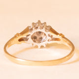 Anello vintage in oro giallo e bianco 9K con diamanti (0.10ctw ca.), anno 1998