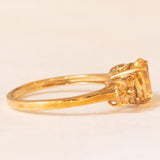 Anello vintage in oro giallo 9K con quarzi citrini (1ctw ca.), anno 2001
