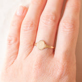Anello da sigillo vintage in oro giallo 9K, anno 1956