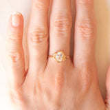 Anello vintage in oro giallo 10K con acquamarina (0.65ct ca.)