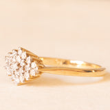 Anello vintage in oro giallo e bianco 9K con diamanti (0.25ctw ca.), anni ‘80
