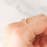 Anello vintage a fiocco in oro rosa e bianco 14K con diamanti