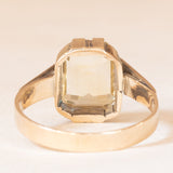 Anello vintage in stile Art Déco in oro giallo 8K con quarzo citrino (2.50ct ca.), anni ‘50