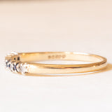 Veretta vintage in oro giallo 9K con zaffiri (0.04ctw ca.) e diamanti (0.05ctw ca.), anno 1990