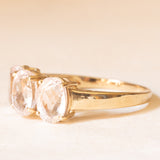 Trilogy vintage in oro giallo 9K con quarzi rosa (3.60ctw ca.), anno 2011