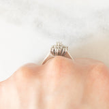 Anello a fiocco di neve in oro bianco 14K con diamanti di taglio brillante (0.55ctw ca.), anni ‘70/‘80