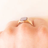 Anello da sigillo antico in oro giallo 9K con agata, primi del ‘900