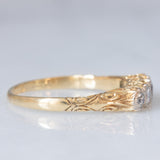 Veretta antica in oro giallo e bianco 14K con diamanti di taglio brillante (0.50ctw ca.), anni ‘30