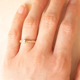 Anello a margherita vintage in oro giallo 14K con diamanti di taglio brillante (0.25ctw ca.), anni ‘70/‘80