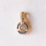 Ciondolo punto luce vintage in oro giallo e bianco 18K con diamante di taglio brillante (0.25ct ca.)