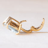 Ciondolo vintage in oro giallo e bianco 14K con topazio azzurro (2ct ca.) e diamanti (0.03ctw ca.), anni ‘70