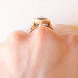 Anello da cocktail vintage in oro giallo 14K con acquamarina (2ct ca.), anni ‘60/‘70