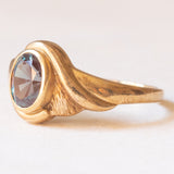Anello vintage in oro giallo 9K con alessandrite sintetica, anni ‘80/‘90