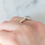 Anello geometrico vintage in oro giallo 14K con diamanti (0.25ctw ca.), anni ‘70/‘80