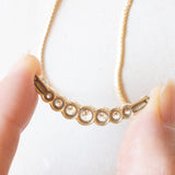 Collier moderno in oro giallo 8K e pietre bianche imitazioni di diamanti, anni ‘90