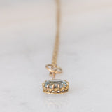 Collana con catenina vintage in oro giallo 9K e con ciondolo antico in oro giallo 9K con acquamarina (0.70ct ca.)