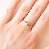 Trilogy vintage in oro giallo e bianco 9K con diamanti di taglio carré (0.25ctw ca.), anni ‘80