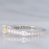 Anello vintage in platino con diamanti per un totale di 0.62ct (centrale di taglio ottagonale e di 0.33ct), anni ‘90