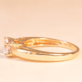 Solitario vintage in oro giallo 14K con morganite (1ct ca.), anni ‘80