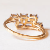 Anello moderno in oro giallo 9K con tanzaniti (1ctw ca.)