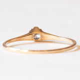 Solitario vintage in oro giallo 14K con diamante di taglio brillante (0.15ct ca.), anni ‘60/‘70