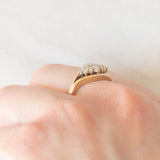 Anello vintage in oro giallo 9K con diamanti (0.19ctw ca.), anni ‘70/‘80