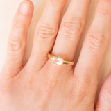 Solitario vintage in oro giallo 14K con morganite (1ct ca.), anni ‘80