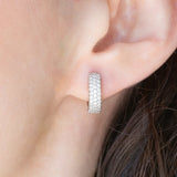 Orecchini vintage a cerchio in platino con diamanti (1ctw)