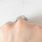 Anello vintage in oro bianco 14K con diamanti di taglio brillante (0.49ctw ca.), anni ‘70