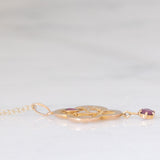 Pendente antico lavalier in oro giallo 9K con ametiste (0.35ctw ca.), anni ‘10/‘20