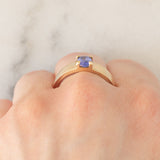 Solitario vintage in oro giallo 9K con tanzanite (0.70ct ca.)
